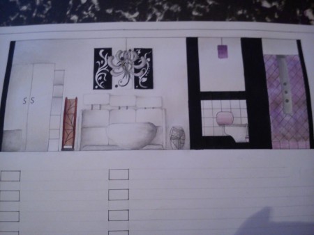 Garzonlakás falnézet